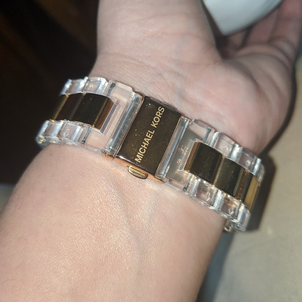 Michael Kors MK clear gold crystal diamond watch - Picture 3 of 8